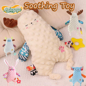 Aoduoyaya Baby Soothing Towel Animal Cartoon Doll Kid Sleeping Soothing Plush Doll Teether Can Bite Blanket Toy