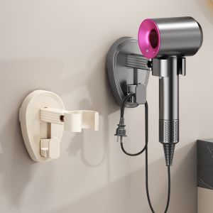360° Rotatable Suction Cup Wall Mounted Hair Dryer Holder Hair Dryer Organizer No-punch Hair Dryer Shelf | for Bathroom
