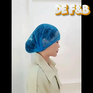 【DE F&B】Disposable Bouffant Cap Non-Woven Hair Nets Kitchen Hygiene Hair Protective Cap