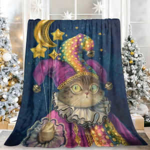 Beast Kingdom | Green Floral Grid Microfiber Fluffy Thick High-Quality Plush Blanket Perfect for Couch Sofa Bed Living Room Decor