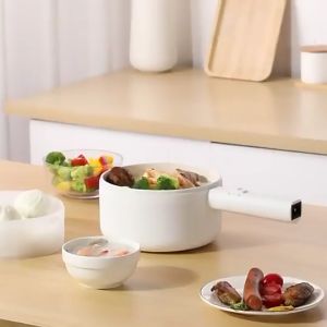 Multi Cooker Electric Rice Cooker 1.6L Hot Pot Mini Non Stick Ceramic Frying Pan Kitchen 700W Periuk Nasi Pot 電煮鍋 电煮锅 火鍋
