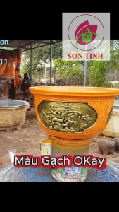 Sơn chậu kiểng hệ nước ngoài trời màu gạch Cam Okay Paint lon 1kg