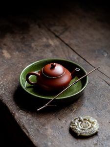 MIBAIYANWU | Khay Trà Đựng Tách Sứ Geyao Xanh Dương Nứt Glaze