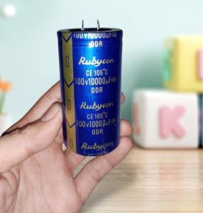 Elko Kapasitor Power Suplai 10000uf 100 volt Rubycon ODR Blue Original