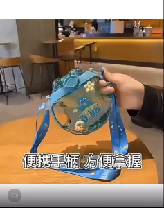 450ml Donut Glow Spray Cup Portable LED light Kids bottle With Straw &Strap Children Cartoon Creative Student Plastic Water Bottle