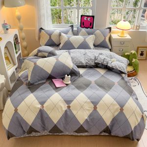 Pure Cotton Bedding Set Modern Minimalist Style Three-Piece Dormitory Student Bed Sheet Cover Quilt Cover 1.8 Bed Linen Set