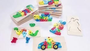 3D Wooden Puzzles Educational Cartoon Animals Early Learning Cognition Intelligence Puzzle Game For Children Wooden Puzzle