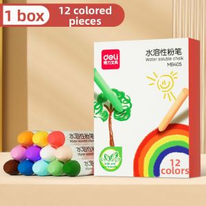 deli | Non-dusting Color Chalk Water-soluble Washable Erasable for Children Teaching Use