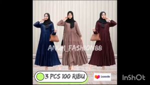 Lagi Promo Gamis Jumbo 100 Ribu 3 Pcs Model Dan Motif Terbaru/ Gamis Rempel Susun Wanita Dewasa Kekinian/ Gaun Muslimah