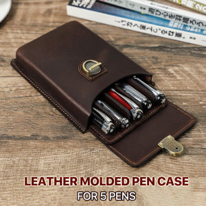 เคสปากกาหนังวัวทำด้วยมือ 3/5 ช่องพร้อม ถาดปากกาถอดได้กล่องใส่ดินสอไป โรงเรียนที่ใส่ปากกาสำหรับสำนักงานหนังแท้แบบพกพา