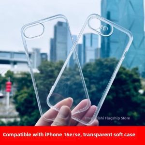 Ultra-Thin Silicone Protective Case for Apple iPhone SE3 16E Anti-Fall Clear Soft Shell Mens Model with Lens Protection