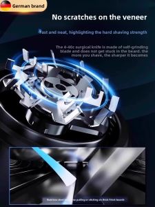 MONLEYTA | Portable Mini Electric Shaver For Men German Technology全身可水洗 Black Tech Single Blade Head Wireless Charging Shaver