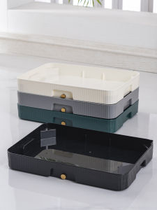 Inlaid Rock Plate Tea Table Water Collection Tray Plastic Base Tea Set Accessory Rectangular Drainage Tea Tray for Home Use