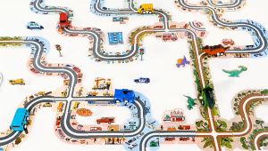 Bell toys คนสร้างถนน จิ๊กซอว์ รถราง ถนนจําลอง เกมสร้างถนน ของเล่นปริศนาการจราจรในเมือง