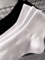 5/10pairs Socks Mid-length Solid color Sports White and black Deodorant Sweat-wicking. 