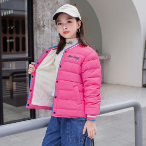 School Uniform Artifact Childrens down and Wadded Jacket Middle and Big Children Male Thick Cotton Jacket Baby Toddler Liner Female Fleece Lined Coat Winter