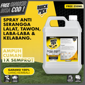 QUICKPICK SPRAY PEMBASMI SERANGGA [BONUS 250ML] 1L 100ML Cairan Aromatic Pengusir LALAT TAWON LABA LABA KELABANG KECOA Obat Racun Semprot Anti SEMUT Merah Kecil Pembunuh Penghilang Semut Roach Ant Revolver Killer not Wiselie TERMURAH