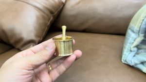 Cối giã nhụy hoa nghệ tây cối giã trầu bằng đồng Chiều cao 3cm đk miệng 3cm cối dài 4cm