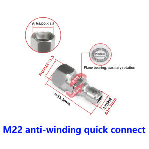Pressure Washer Quick Connect Kit Swivel Fitting M22 14mm to 3/8 Inch Quick Disconnect for Pressure Washer Hose Adapter 5000 PSI