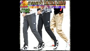 กางเกงขายาวจ๊อกเกอร์ คาร์โก้ กางเกงJT01-2 กางเกงปลายขาจั้มสไตล์เกาหลีดีไซน์ทันสมัย ใส่ได้ทั้งชาย-หญิงมีกระเป๋า2ข้างใส่สบายเหมาะเดินป่า