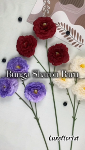 Buket Bunga Sharon 65cm Mawar Artificial 3 Tangkai dan 3 Kuntum | Bunga Imitasi Plastik Hias Cantik untuk Rumah Pernikahan dan Acara wisuda