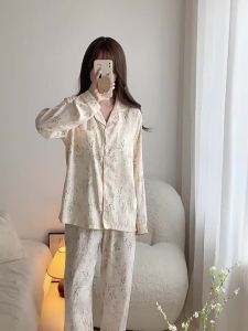 Bộ Đồ Ngủ Hoa Nhí Cotton Yunduo Bộ Đồ Dài Tay Mùa Xuân Hè Cho Nữ Bộ Đồ Mặc Nhà Có Thể Mặc Bên Ngoài Mẫu Mới