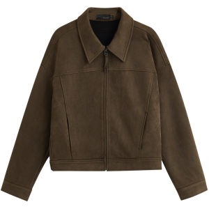 INMAN | Lapel Short Suede Jacket Coffee