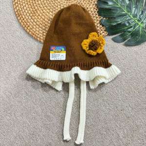 Topi Anak Ruffle Motif Bunga / Kupluk Anak Bonet / Kupluk Bayi Ruffle Motif Bunga
