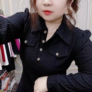 Best Selling Loose Temperament Half Open Shirt Western Style Versatile Spring and Autumn Womens Shirt High-End Slim Looking Fashion Tops