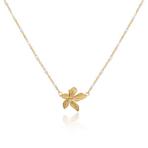 Petal Flower Pendant Bead Chain Necklace: A Waterproof & Non-Tarnish Jewelry Option