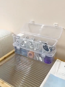Data Cable Storage Box Medicine Organizer Desktop Multifunction Charger Cable Unwinder Cable Hub Box