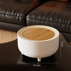 Large Capacity Trash Can with Lid Vintage Chinese Wood Grain Design for Kitchen Bathroom Home Use round Barrel Shape Press Open