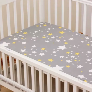 Baby Cot Bedsheet Fitted Sheet Mattress Cover for Newborn Cots Cribs Protector  Washable Elastic Bed Sheets 60cm x 120cm
