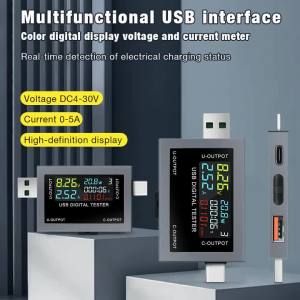 USB Type-C Kỹ Thuật Số Vôn Kế Ampe Kế DC4-30V Điện Áp Hiện Tại Máy Đo Điện Máy Kiểm Tra Dung Lượng Pin Cho Điện DIY