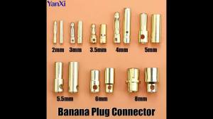 10pcs 2mm 3mm 4mm 5mm 5.5mm 6mm 8mm Bullet Banana Plug Gold-Plated Banana Male Female Plug Connector For RC Battery Parts DIY