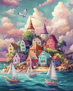 KAYOU | Adult Paint By Numbers House Landscape Drawing on Canvas Forest Flower Scenery Diy Kit Hobbies Creative Handmade