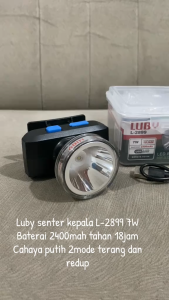 Luby Senter Kepala Super Terang LED L-2899 Cahaya PUTIH 7 Watt Tahan AIR