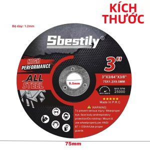SI FANG | Bộ 5 Lưỡi Cưa Tròn Bằng Nhựa 75mm Dùng Cho Máy Mài Góc Mini Đĩa Cắt Phủ Kim Cương Dùng Cho Kim Loại Gỗ Thép Không Gỉ PVC