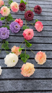 (3HEADS) CORAL PEONY FLOWER Artificial Fake Plant Bouquet Plastic Wedding Decoration Props Plant Pelamin Chamomile Daisy