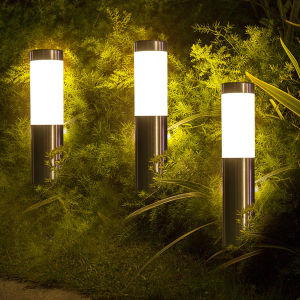 Garden Solar Light Stainless Steel Path Light Outdoor Landscape Light Gate Column Patio Yard Driveway Lawn Light