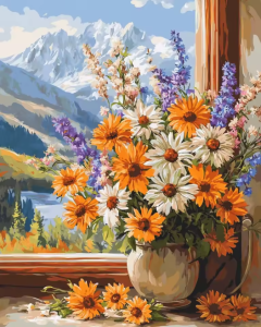 SDOYUNO Simple Painting By Numbers For Beginner 20X30cm Flowers Acrylic Paints Canvas Oil Color Markers Drawing Home Decoration