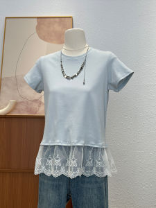 Chic Short Sleeve T-Shirt Womens Spring Summer New Style Fashionable Temperament Slimming Base Shirt Elegant Top Korean Style