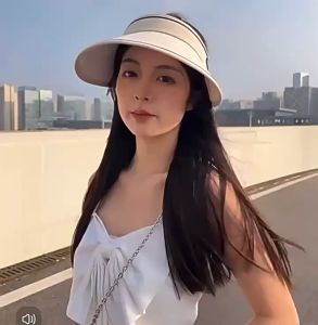 *READY STOCK AT MALAYSIA*UPF50+ Korean New Sun Hat Summer Anti-ultraviolet Enlarged Brim Empty Top Hat Outdoor Cycling Face Covering Sun Hat Topi Matahari 遮阳帽