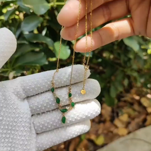 🌿🔥 Earth & Fire Energy Jadeite Chain | Career Breakthrough Talisman (Sku: 18kp123)