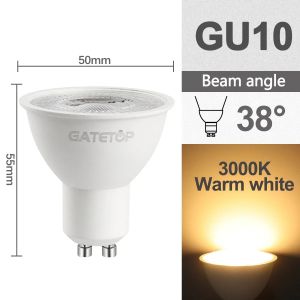 GATETOP | 3PACK GU10 Bóng Đèn LED 3W-9W Không Nhấp Nháy AC220V 120V Thay Thế Đèn Halogen 50W Cho Chiếu Sáng Gia Đình Chùm Tia Định Hướng