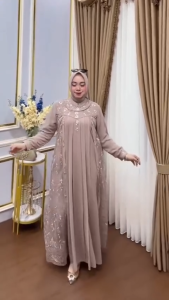 BISA COD Amara Dress Ceruty Babydol Brokat Dress Wanita Terbaru Kekinian Gamis Kondangan Viral Murah