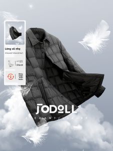 JODOLL | Áo Khoác Dày Nam Chống Rơi Lông Vịt Cổ Trụ Ngắn Ấm Áp