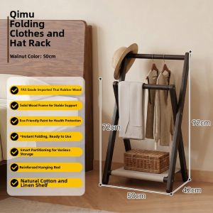 ZHUSHANXIA | Foldable Solid Wood Clothes Rack