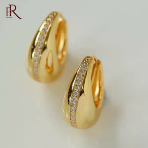 Frascati โลหะที่หรูหราหราน้ำหนักเบาต่างหูรูปห่วงรูปตัวยูสำหรับแฟชั่นสำหรับผู้หญิงเครื่องประดับโลหะสีทองน่ารักของขวัญ สำหรับงานเลี้ยง