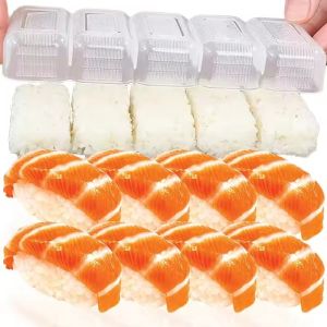 Feelife 5/1 Grids Rice Ball Mold Mini Square Sushi Set Non-stick Pressure Storage Box Lunch Tool DIY Home Kitchen Clear Onigiri Molds